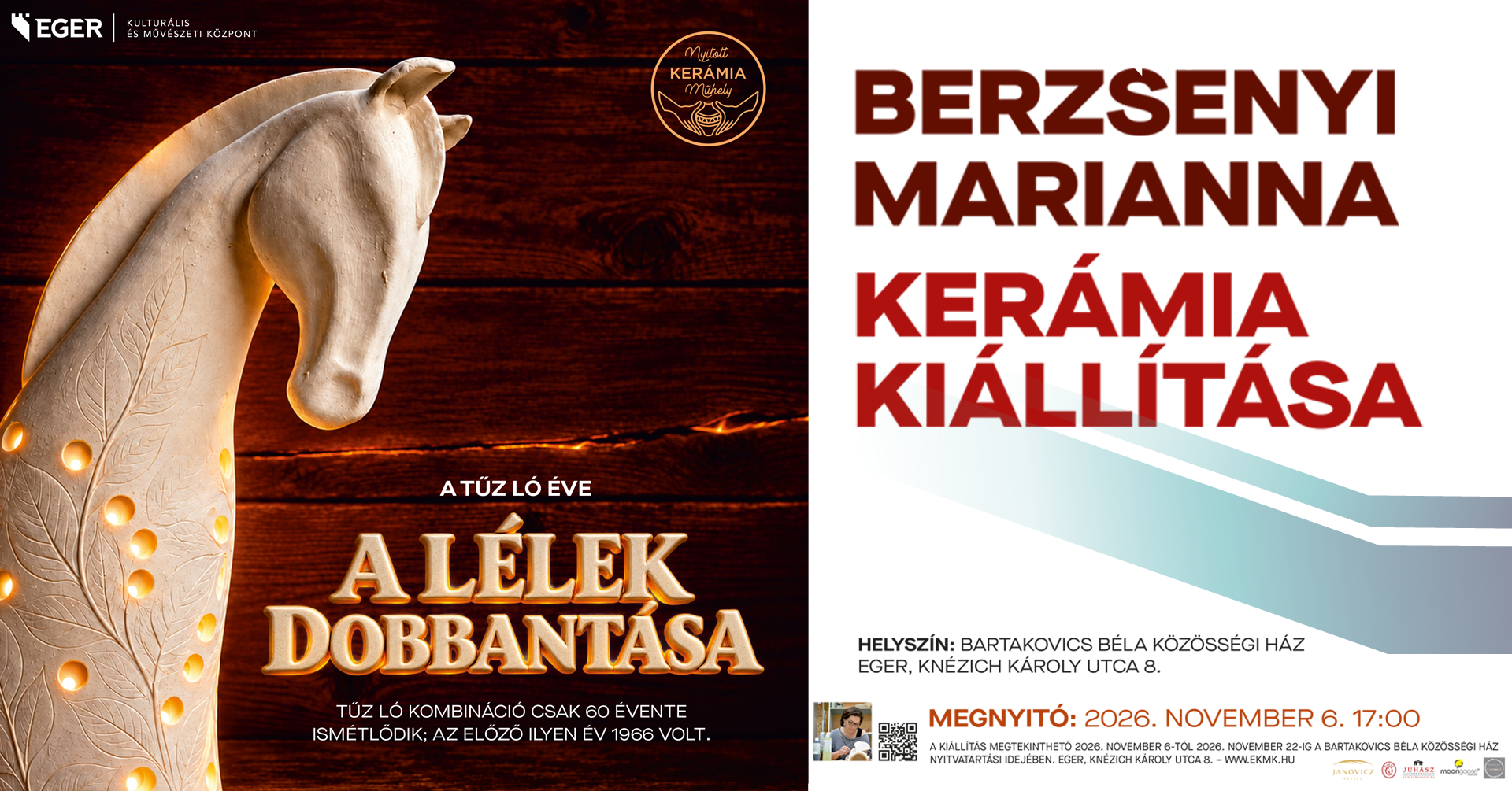 A LÉLEK DOBBANTÁSA – BERZSENYI MARIANNA KERÁMIA KIÁLLÍTÁSÁNAK MEGNYITÓJA